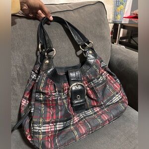 plaid coach bag with sparkles
